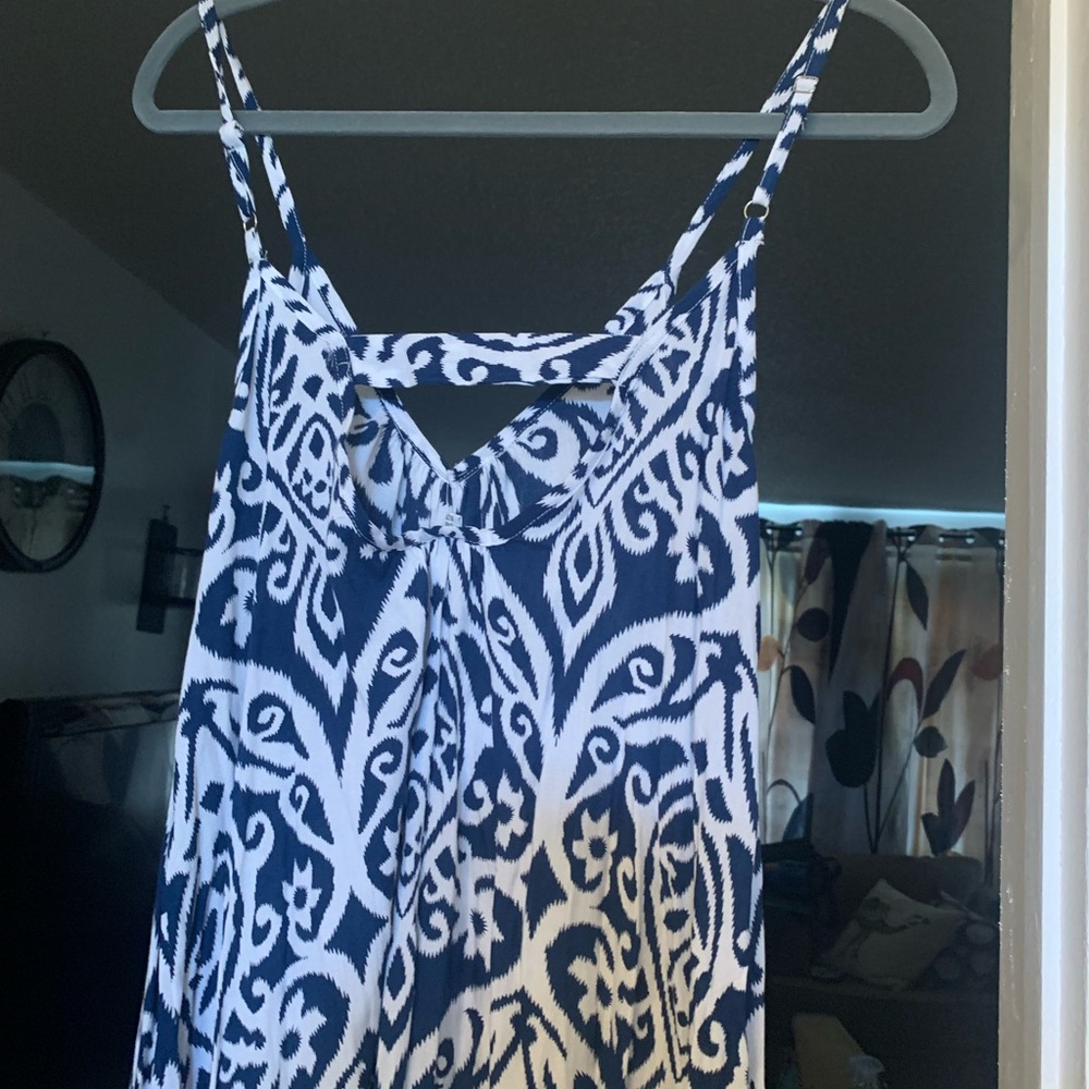 Women’s Blue & White Printed Spaghetti Strap Top